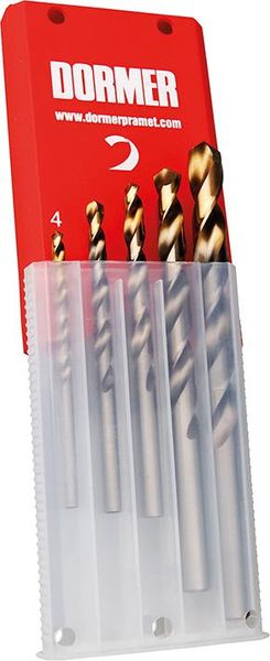 Spiralbohrer Set 4-10mm x1,0 A002 in Box 118G Typ N 4xD 5tlg. Tin Tip A08910 Dormer