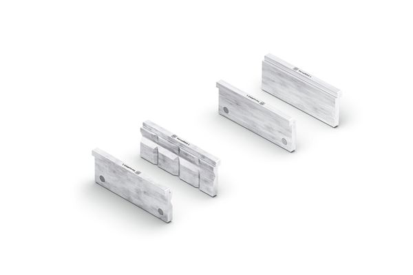 Aluminium-Schutzbackenpaar Set (P) Prisma und (B) Blank 150 mm