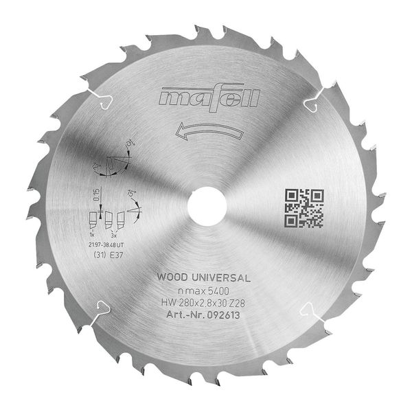Sägeblatt KSB-WU 280 GT, HW, 280 x 2,8 x 30 mm, Z28-4, 3WZ/FZ