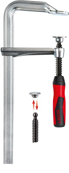 Schraubzwinge Ganzstahl mit 2-Komponenten-Heft 400x120mm BESSEY