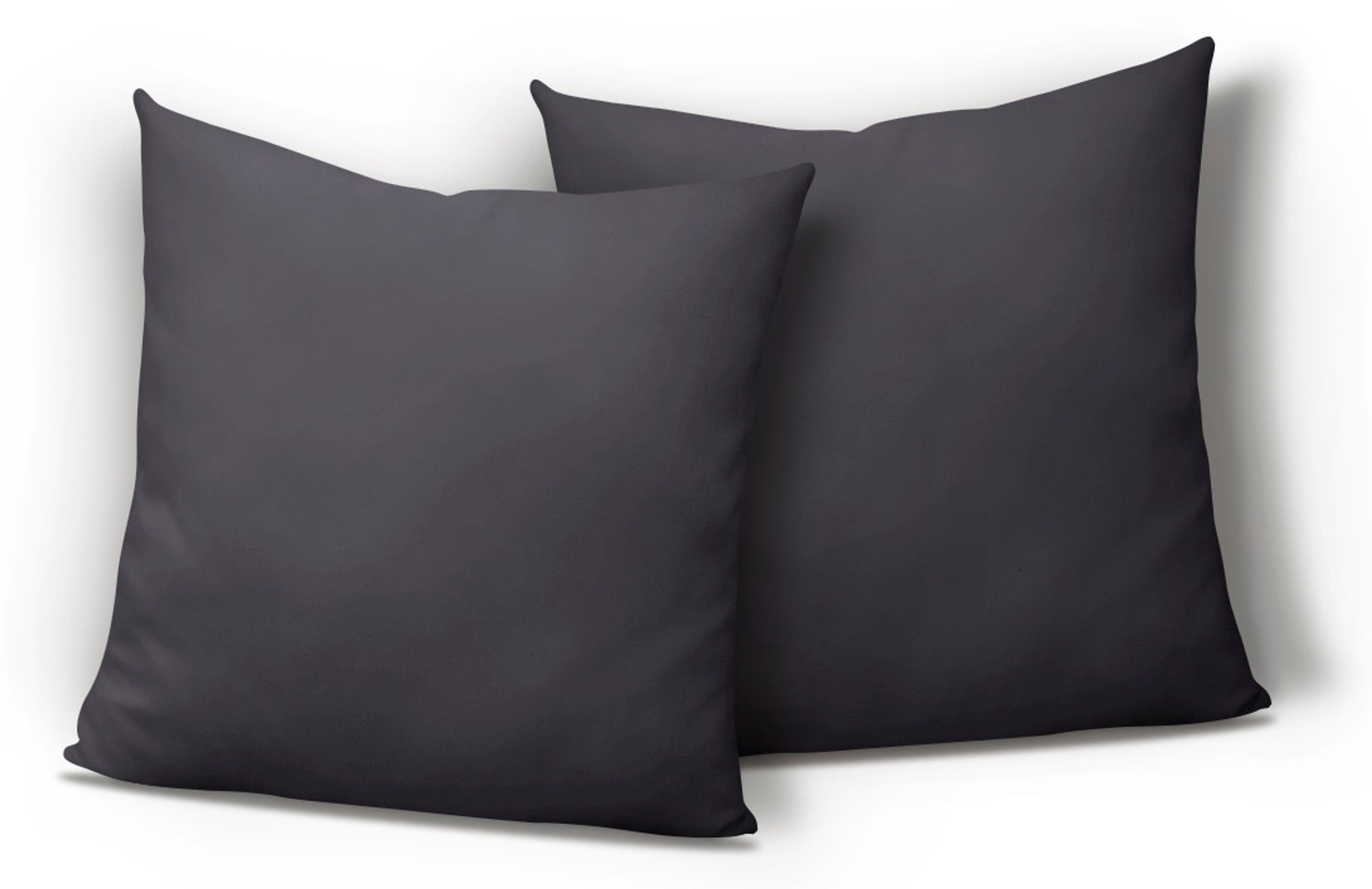 2er Pack Kissenbezug Kissenhülle Kopfkissen 80x80 cm anthrazit Uni Microfaser