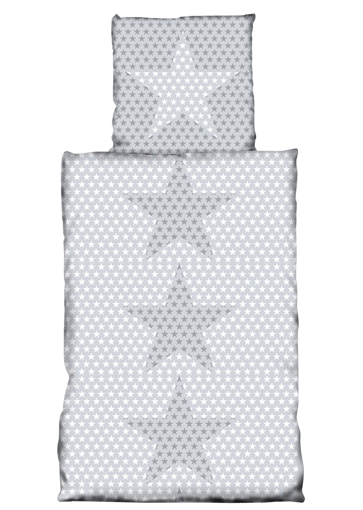 3 tlg Bettwäsche 200x200 cm Sterne Stars mint weiß Baumwolle Renforce Set