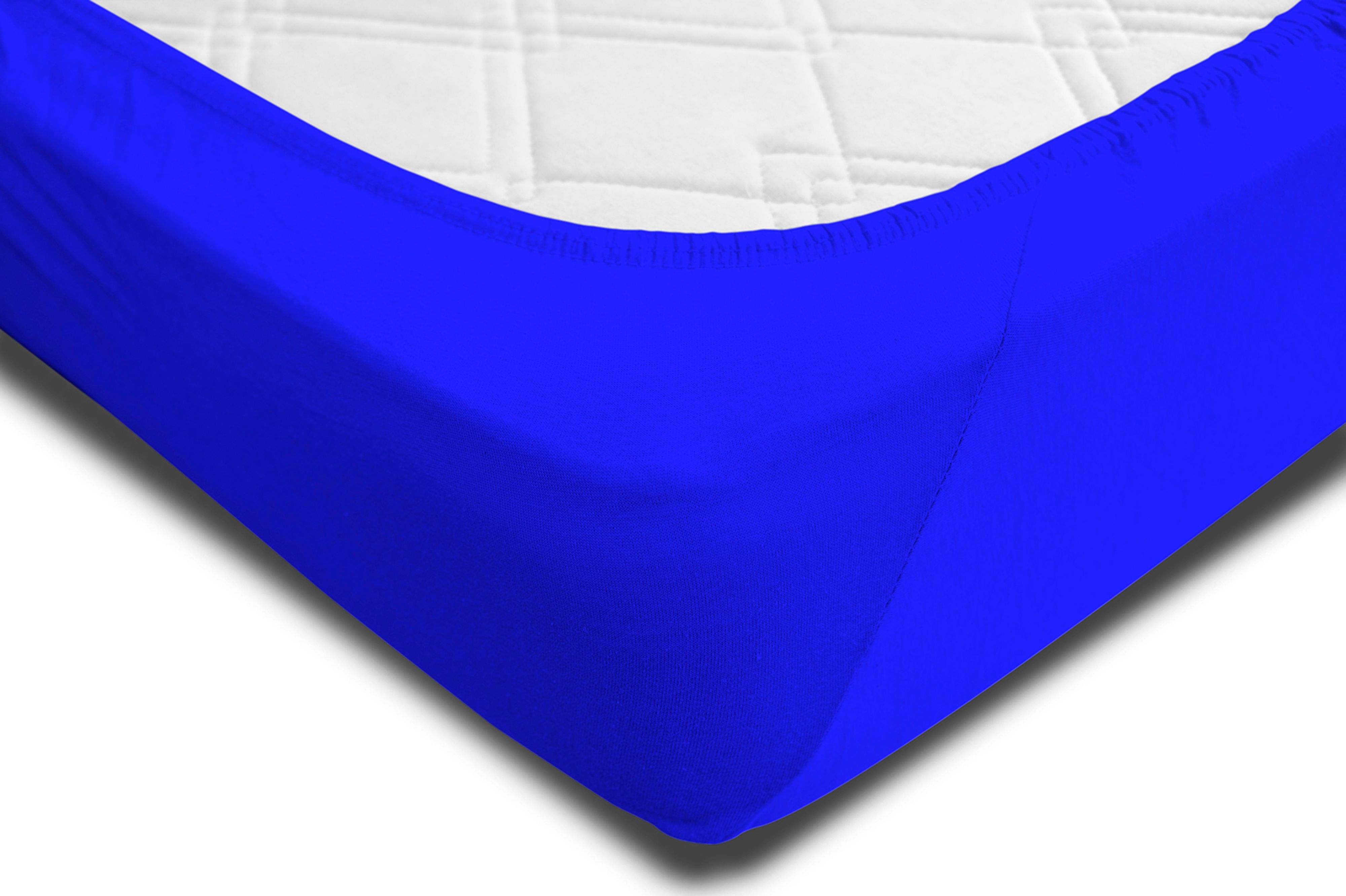 Spannbettlaken 180 - 200 x 220 cm royal blau Elasthan Boxspringbett ...