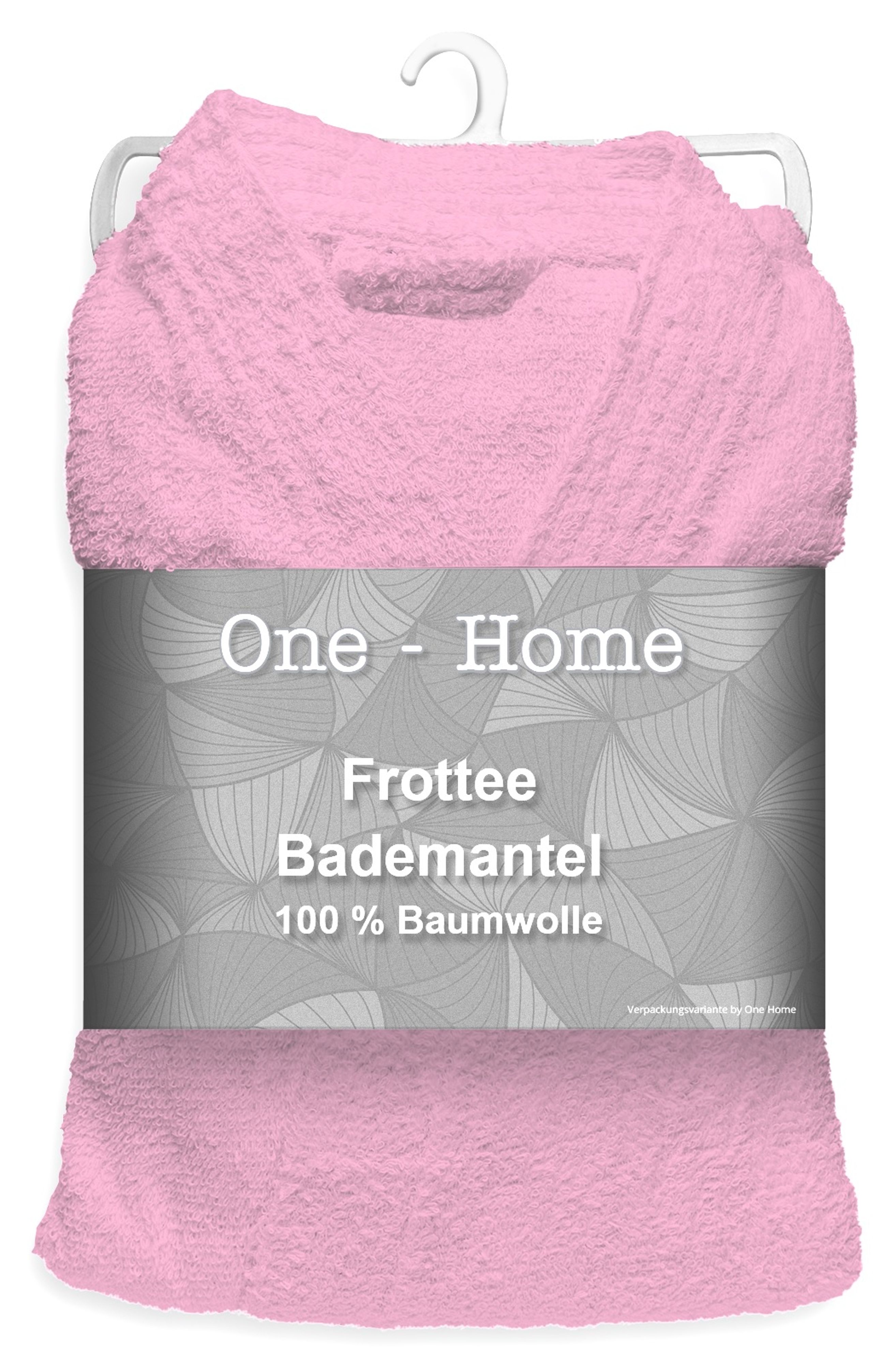 Damen Herren Bademantel pink Morgenmantel Sauna Frottee Baumwolle Schalkragen