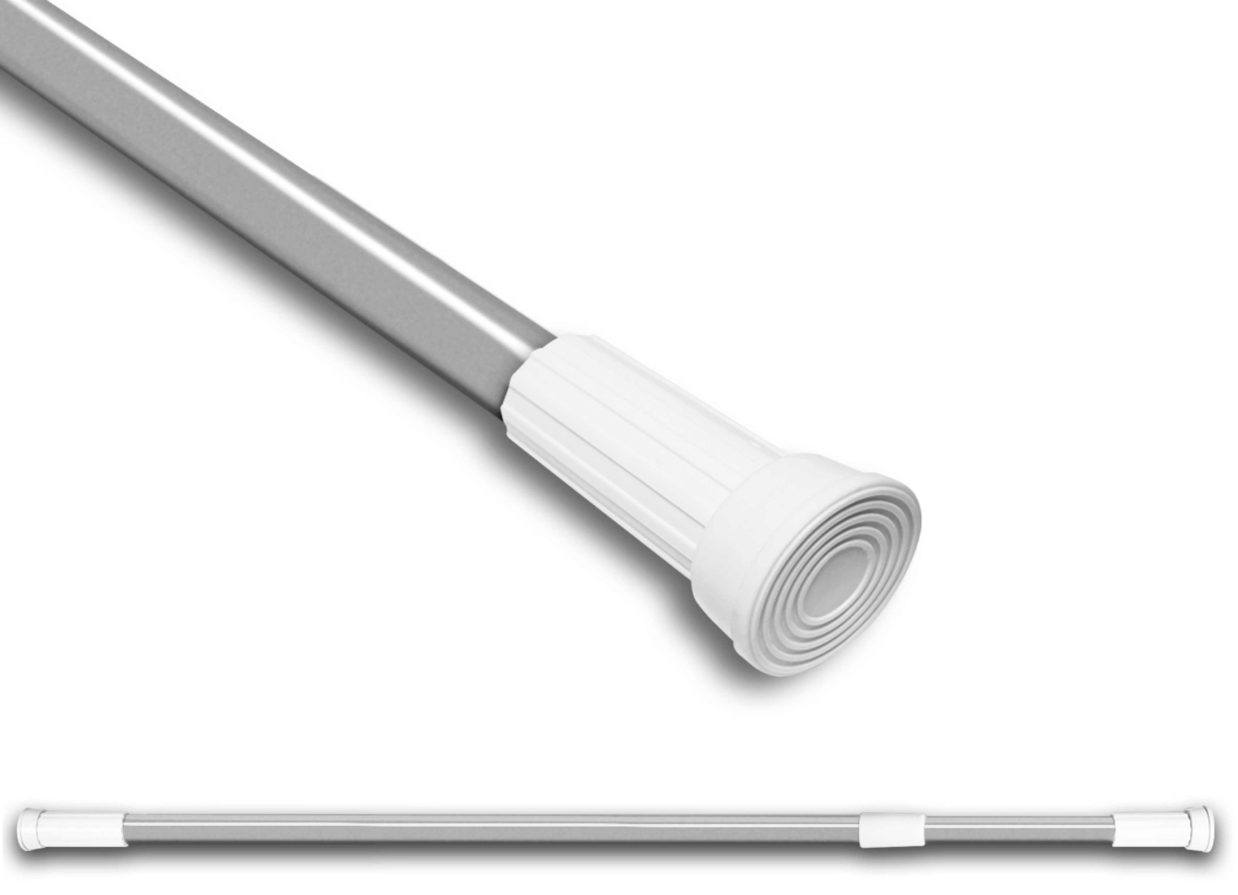 Duschvorhangstange Teleskop Duschstange 75-115 cm grau Klemmstange ohne