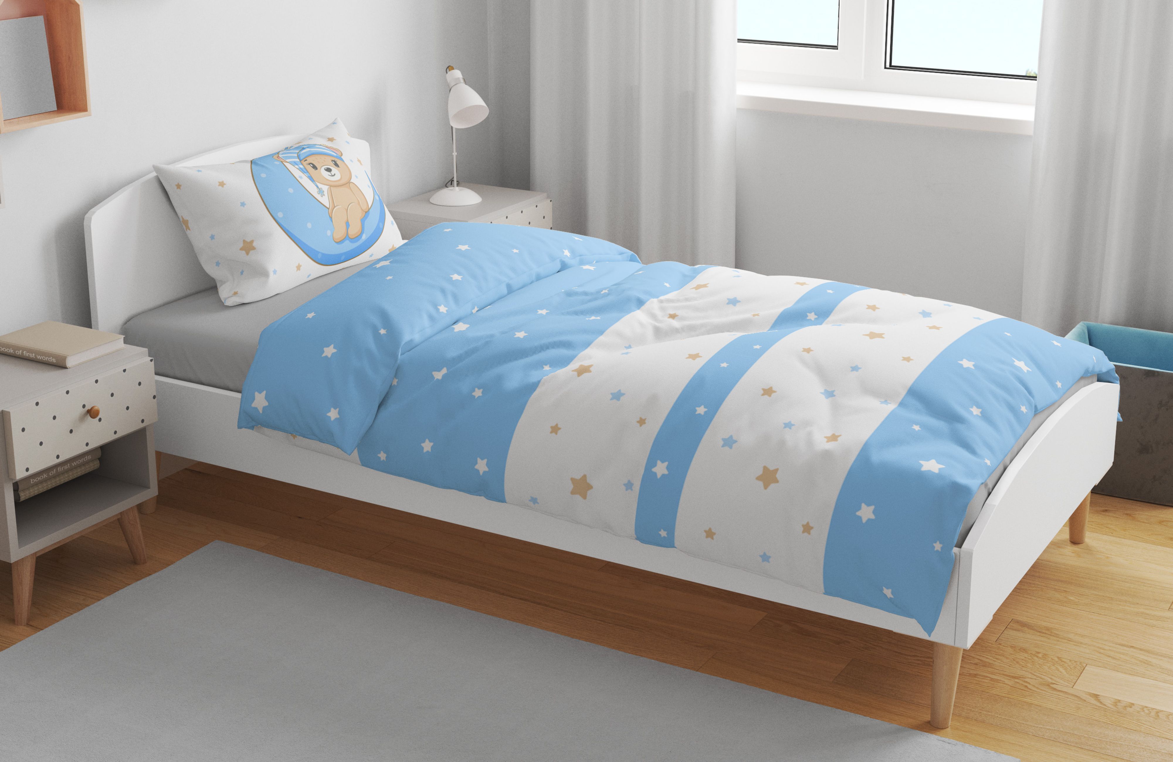 Baby Shark Bettwäsche Set Für Kinder - Weiche Mikrofaser Mit 3D-Druck (Einzel 135x200cm)