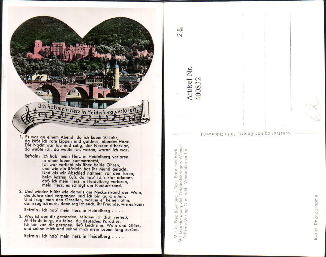 Ich Hab Mein Herz In Heidelberg Verloren Text