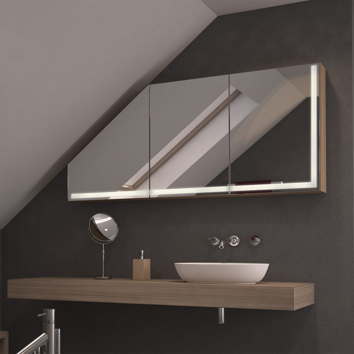 Dachschrägen-Spiegelschrank Artimo | Badspiegel kaufen - Badspiegel