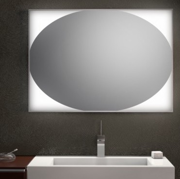 Badspiegel mit Alu-Rahmen Ellipse 989706692