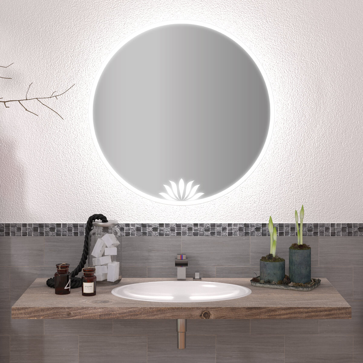 Runder Spiegel mit LED nach Maß Lilly 989709689