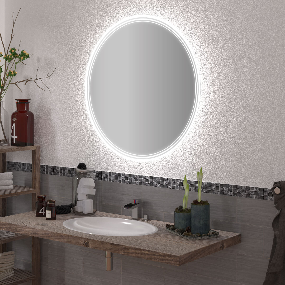 Runder Spiegel mit LED nach Maß Liam 989709693