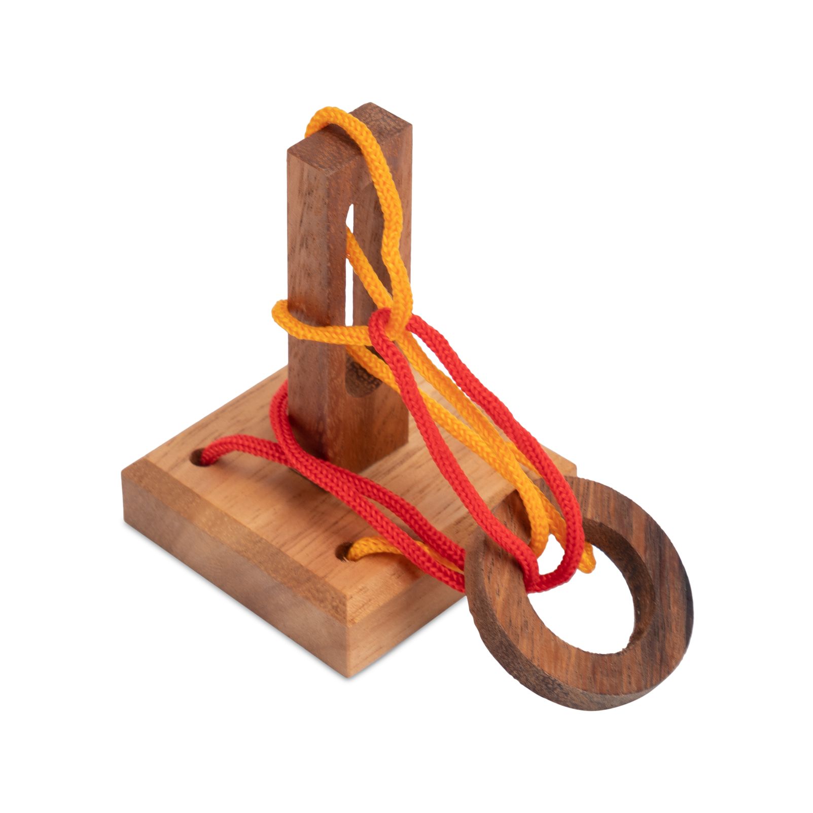 Crazy ring - string puzzle - wooden brainteaser