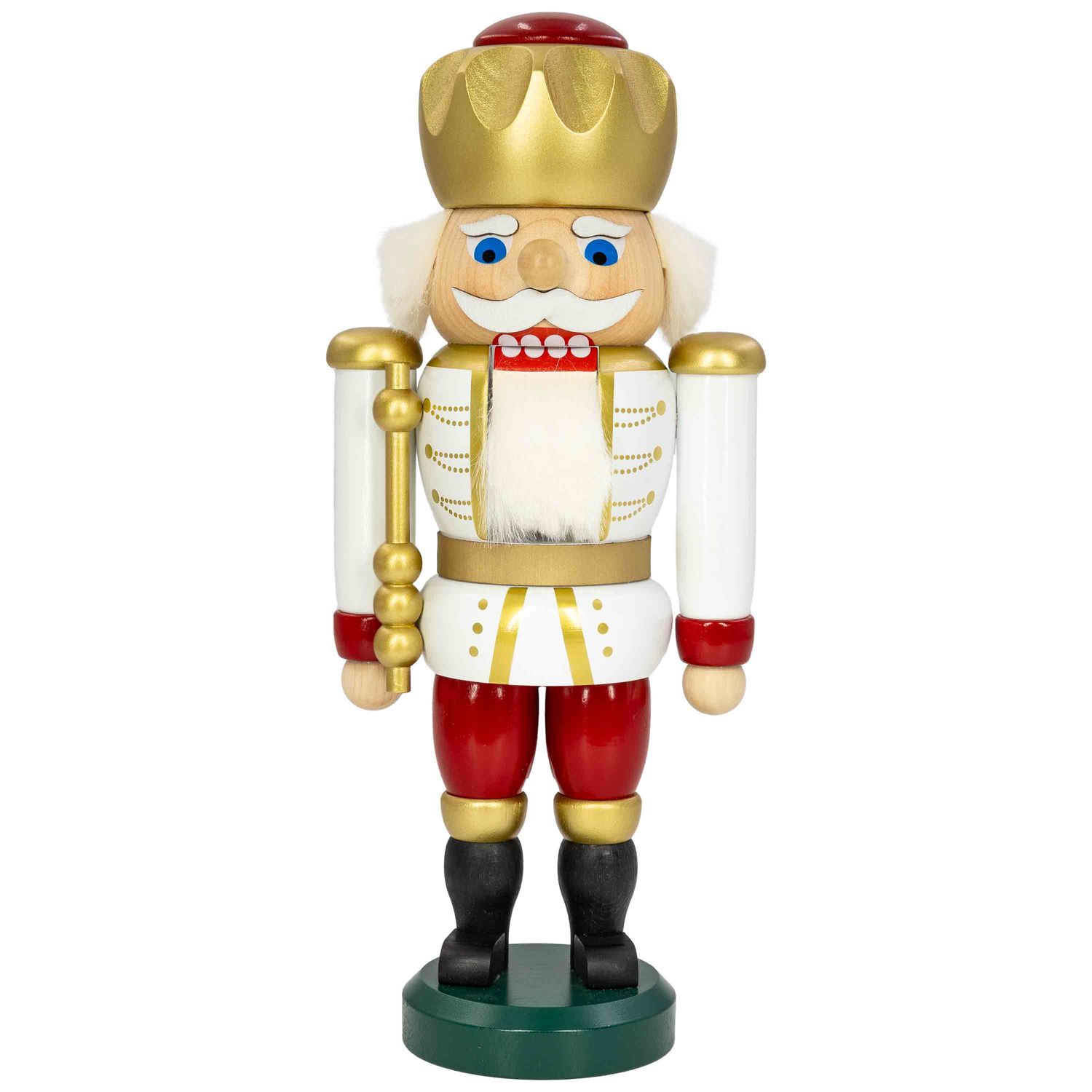 Nussknacker König Exklusiv 25 cm weiß-rot