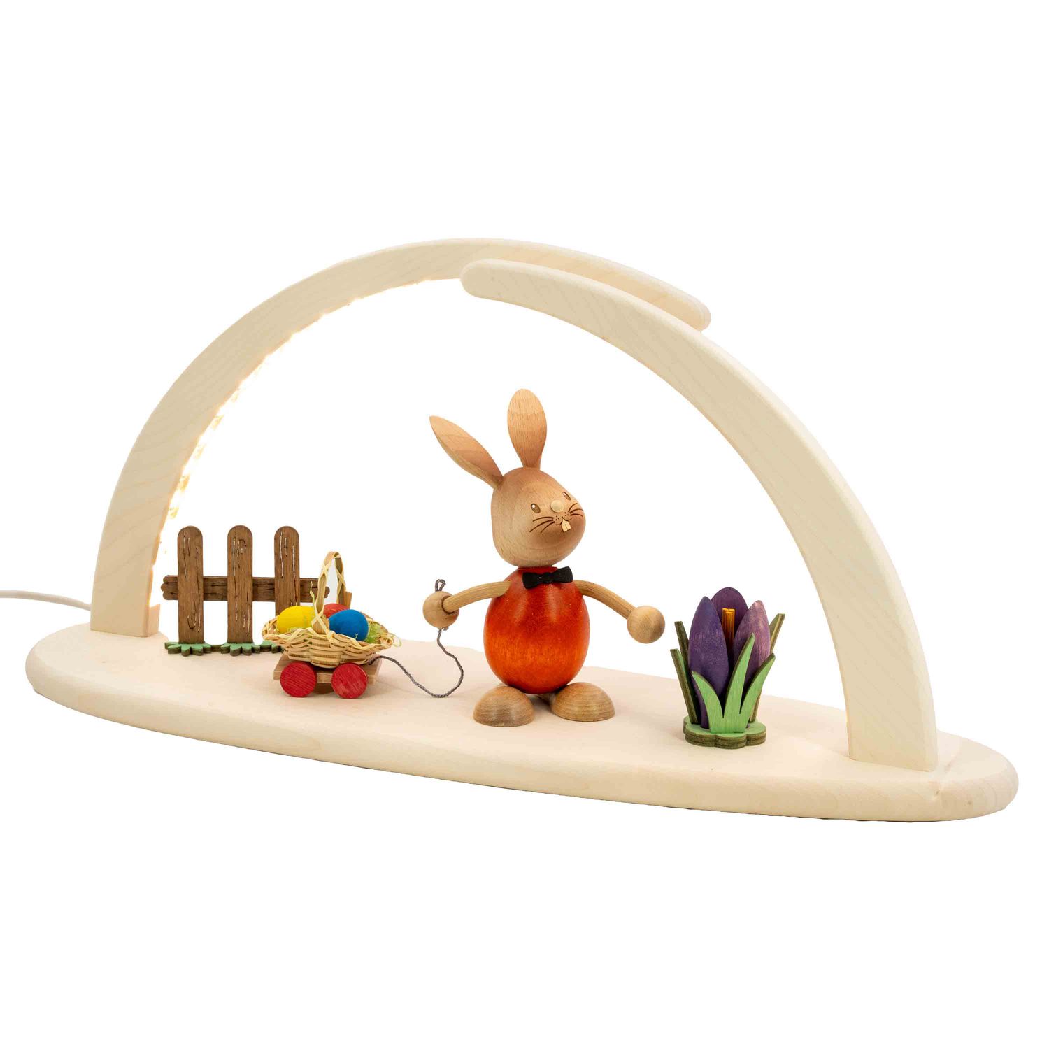 LED Lichterbogen natur - Stupsi mit Eierwagen