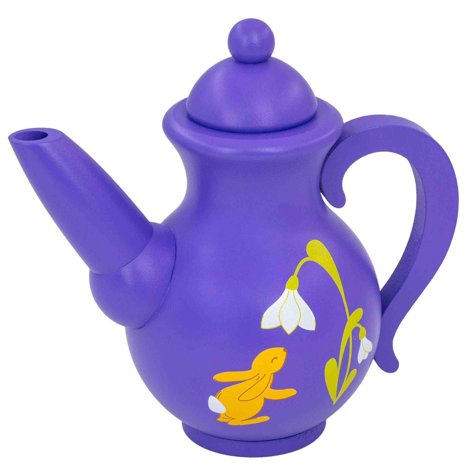 Räucherkanne Kaffeekanne Hase und Blume lila