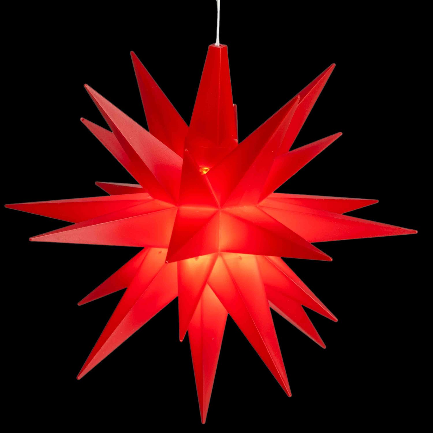 Herrnhuter Stern Kunststoff  13 cm mit LED rot