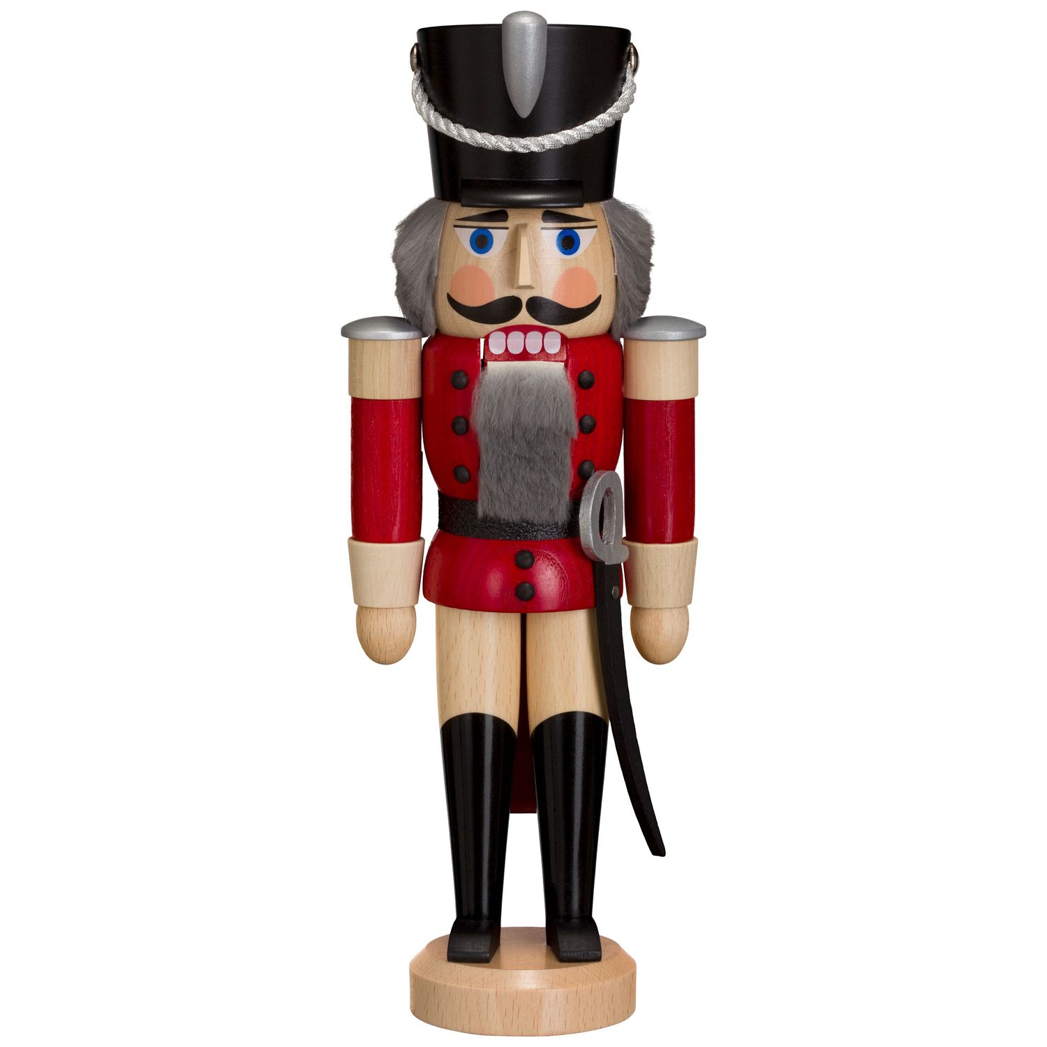 Schiaccianoci Ussaro Originale Tedesco – Seiffener Volkskunst, 37 Cm, Fatto A Mano In Legno, Decorazione Natalizia, Rosso/Bianco