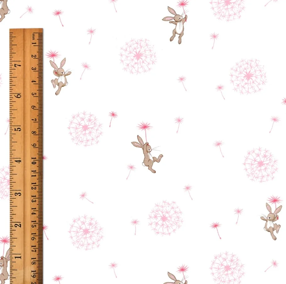 Belle & Boo Bio Baumwollstoff Dandelion Rabbit mit Lineal Belle & Boo Bio Baumwollstoff Dandelion Rabbit mit Lineal
