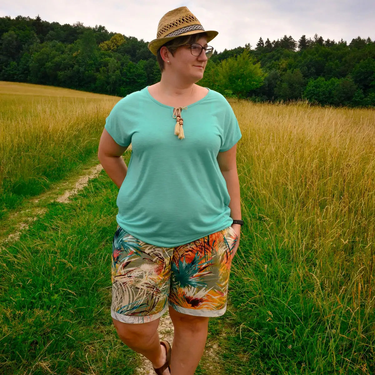 Sommerliche Shorts aus Leinen-Viskose Mischung