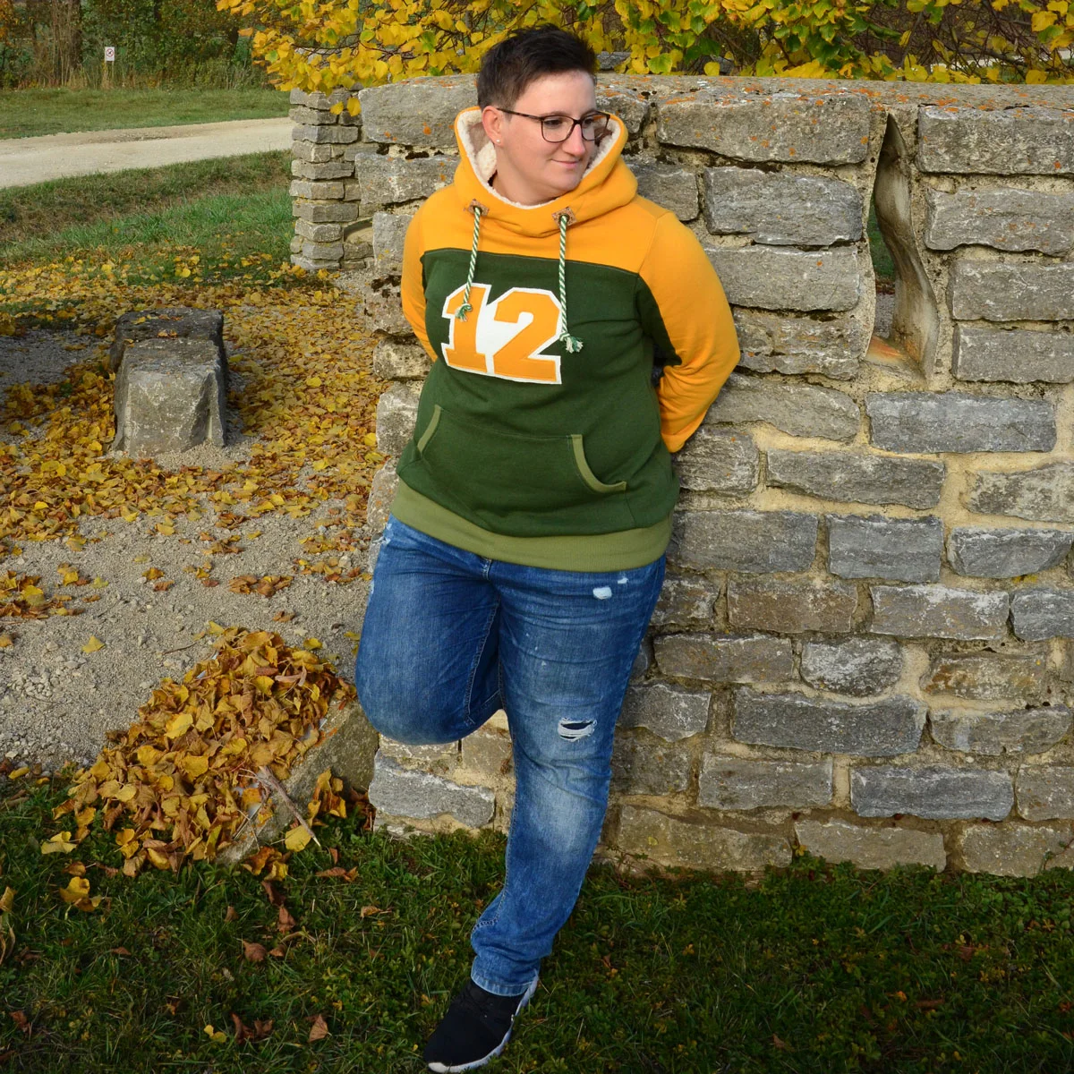 Damen Hoodie aus Sweatstoff mit Applikation