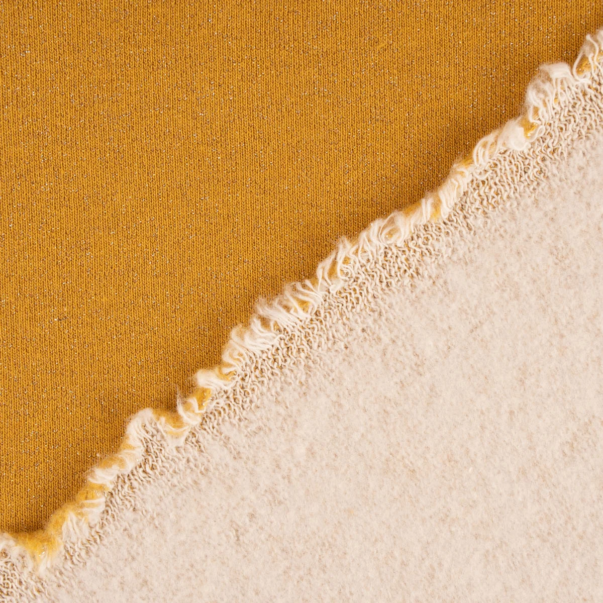 Unifarbiger Sweatstoff mit Glitzer