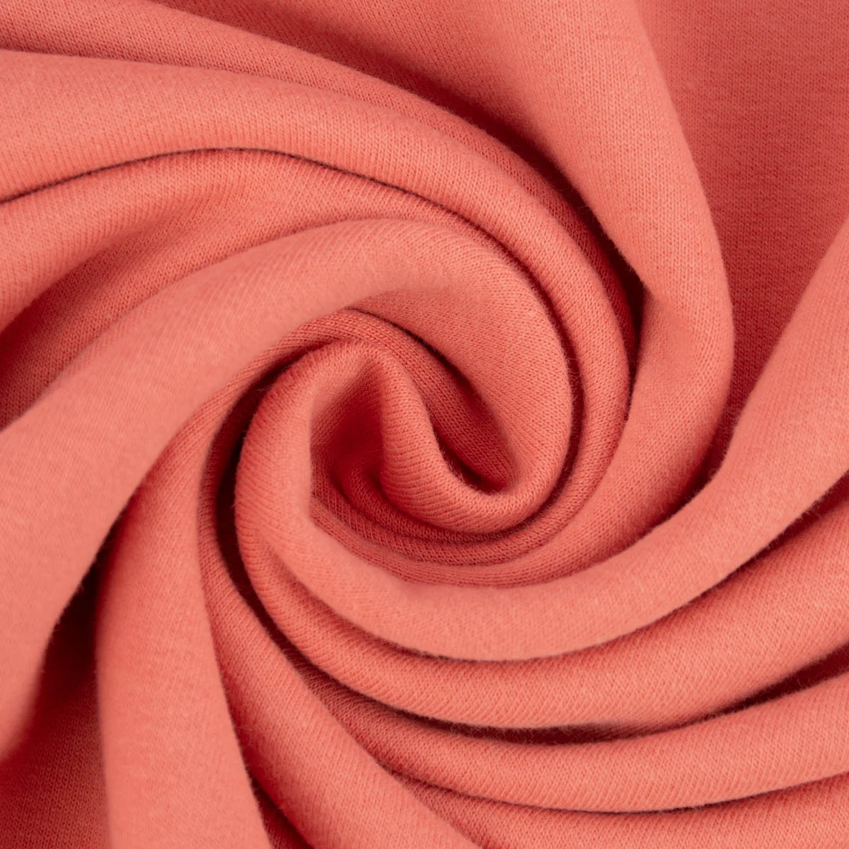 Unifarbiger Bio Sweatstoff in Apricot