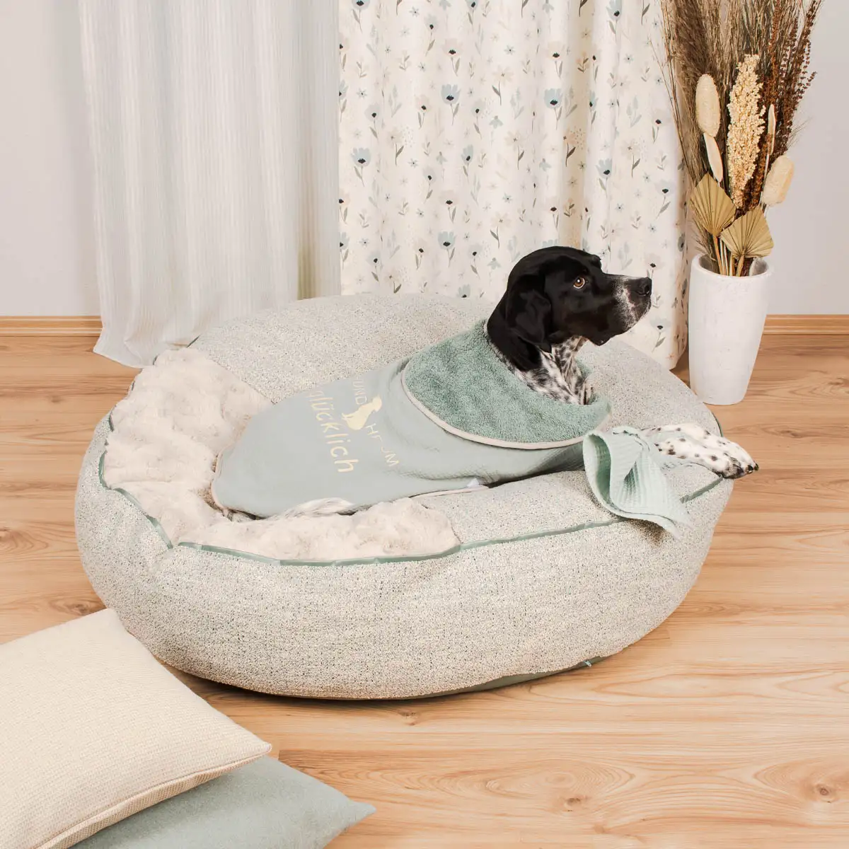 Kissen und Kuscheltuch für Hunde aus Waffelpique