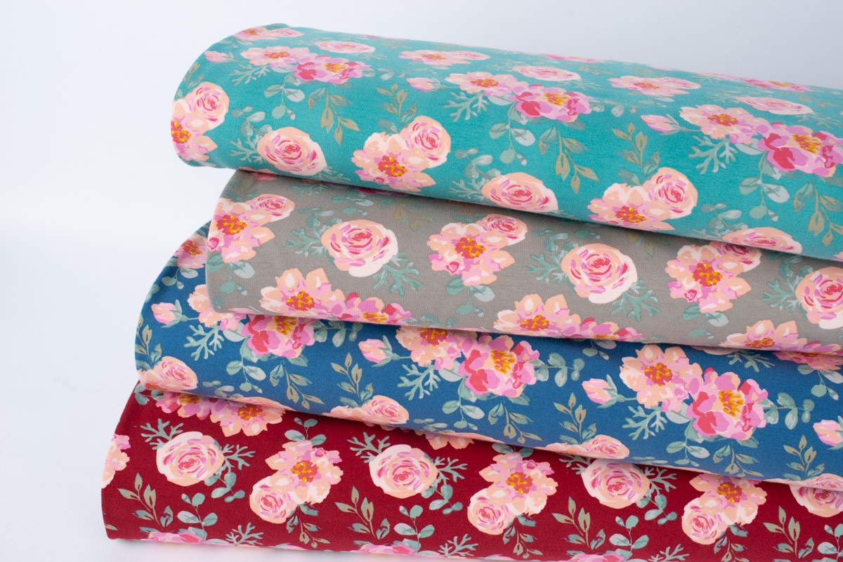 French Terry Sommersweat Rosen Stoffe