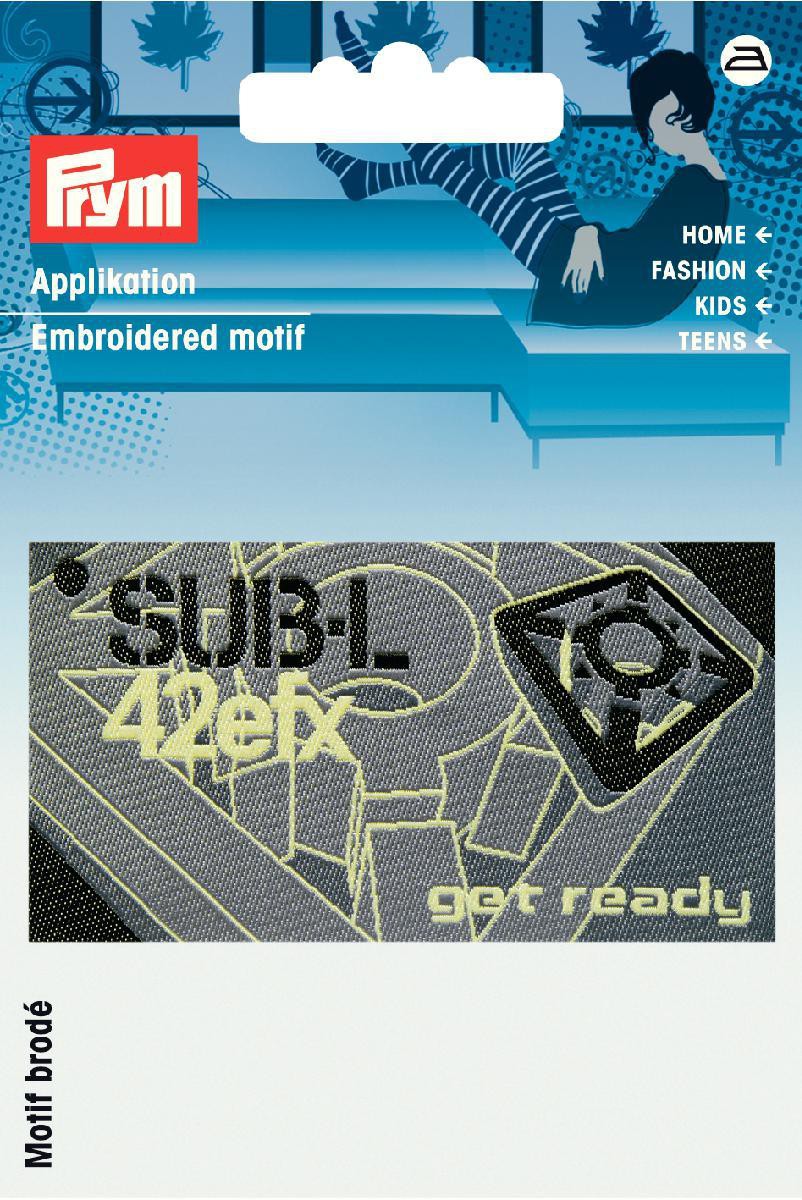 Applikation get ready grau schwarz 7,5x4cm | SCHÖNER LEBEN. Dein