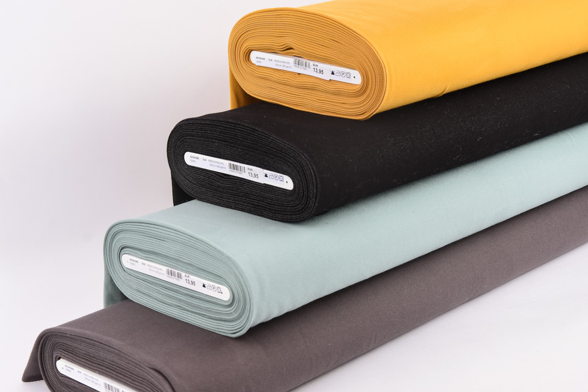 50cm Grau Baumwoll-JERSEY Samt Weich Warm Elastisch WinterStoff Als Meterware