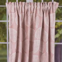Jacquard | Stoffe Schal meine-stoffe.de mit 142x245cm - Meterwaren - kaufen rosa Schlaufenband Blätter Fertiggardine Nähzubehör Vorhang