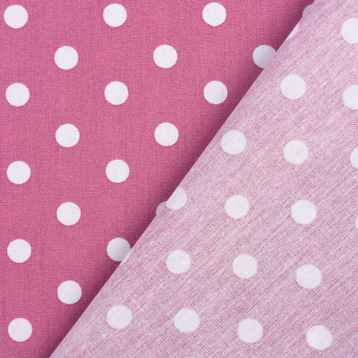Baumwollstoff Punkte groß Ø 7mm rosa weiß