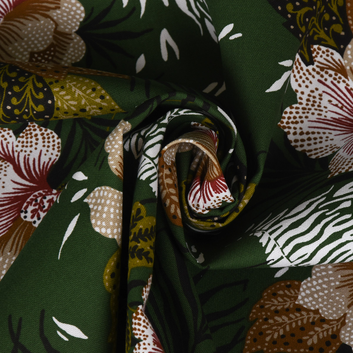 SCHÖNER LEBEN. Tischdecke ZOOP Blumen Zebra grün braun weiß schwarz