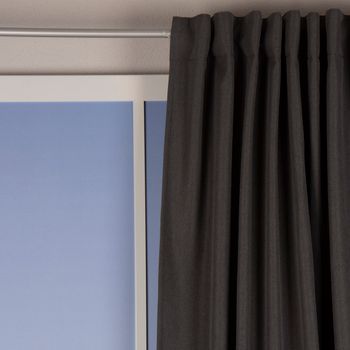 Thermo Vorhang mit Schlaufenband Kälte- und Hitzeschutz einfarbig  dunkelgrau 135x245cm