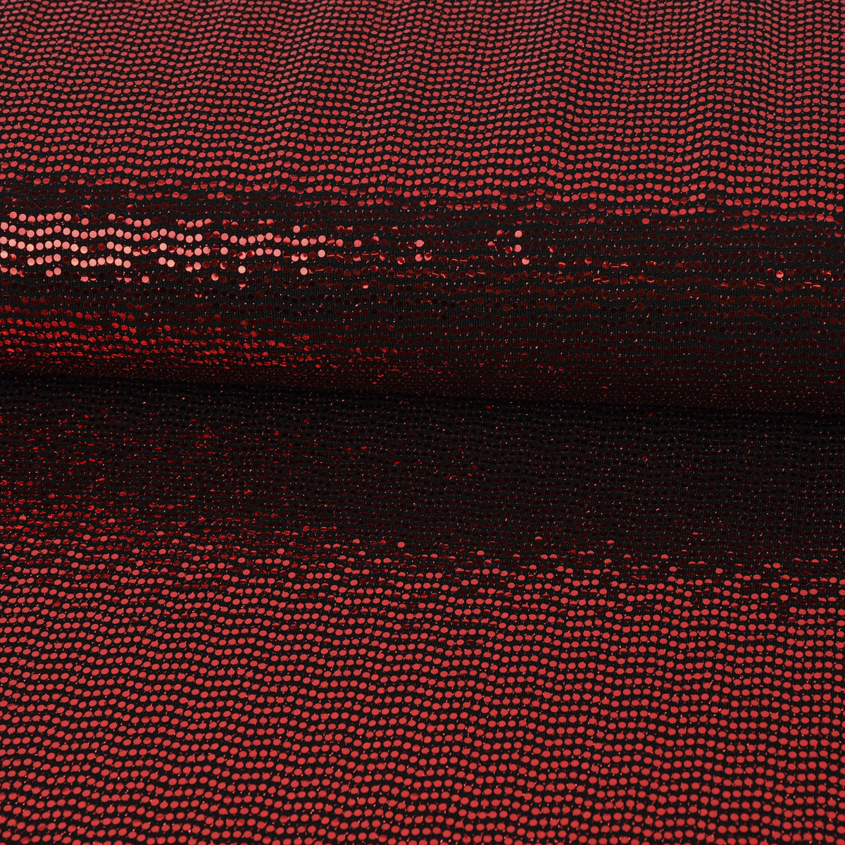 Bekleidungsstoff Stretch Lurex Pailletten Glitzer schwarz rot 1,45m Breite