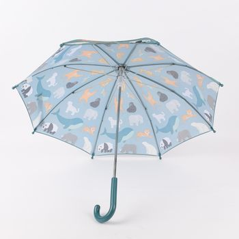Sass & Belle Kinder Regenschirm Wilde Tiere türkis bunt 57x63cm