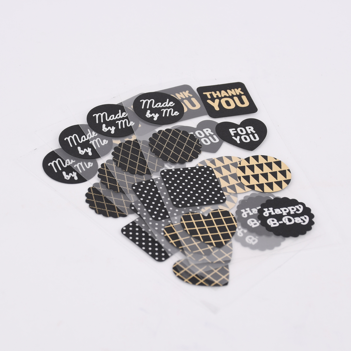 Rico Design Sticker verschiedene Motive schwarz metallic 4 Blatt