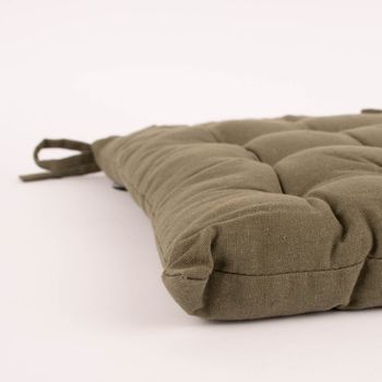 Stuhlkissen Sitzkissen aus Baumwolle mit Binderbändern und