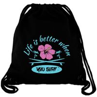 Life is better when you surf II - Gym Bag Turnbeutel Life is better when you surf II - Gym Bag Turnbeutel