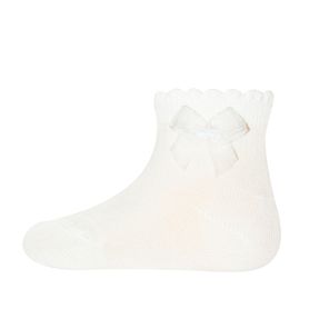 Baumwollsocke mit Schleife - Creme - 1 Paar