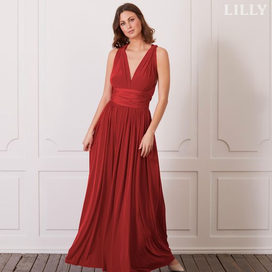 LILLY Brautjungfernkleid Multiwrap Wickelkleid Terracotta