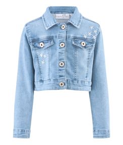 Jeansjacke festlich Blüten Eisend Kids