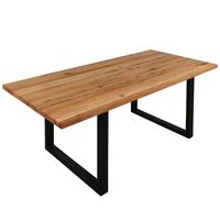 Tisch Friedhelm Wildeiche, 180 x 90 x 4 cm, geölt / U Metall Gestell schwarz Artikelbild