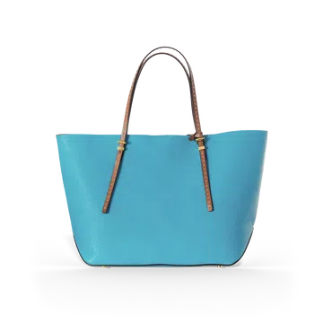 Stylische blaue Handtasche mit Lederriemen