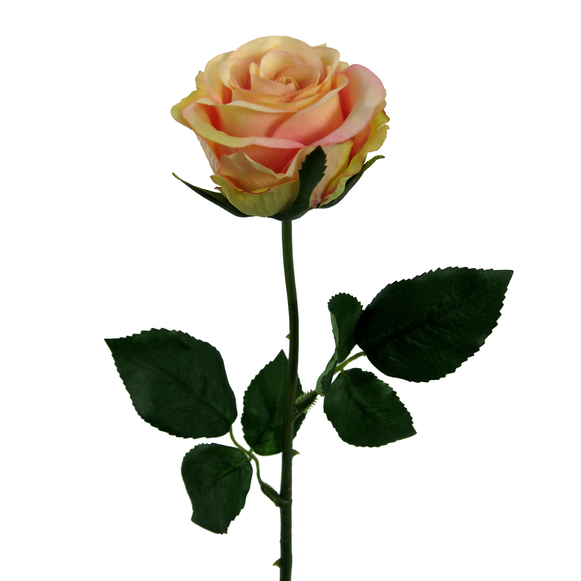künstliche Rose 47,5 cm rosa mit Wasserstiel Kunstblume Kunstrose