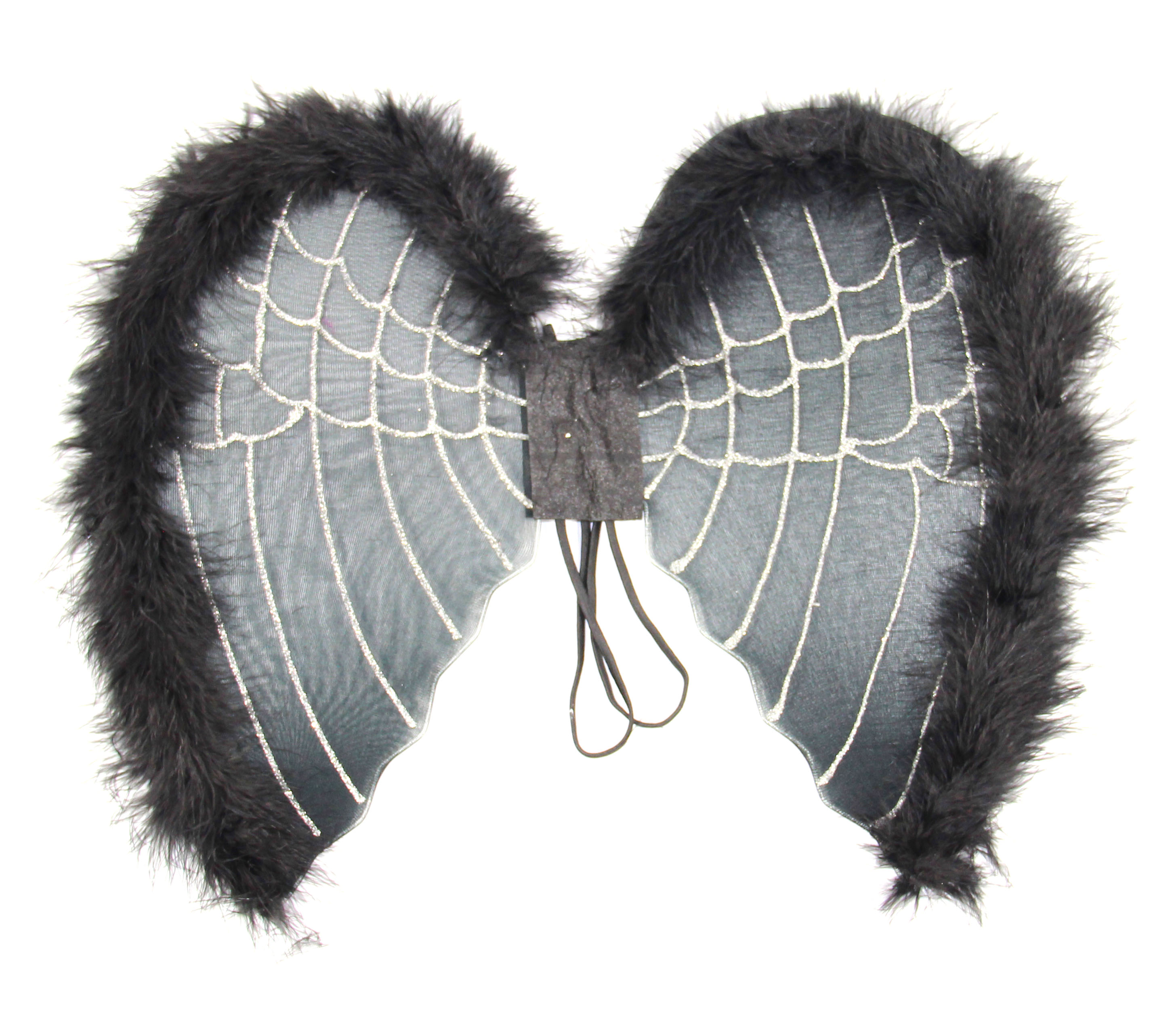 Engelsflügel schwarz mit silber Halloween Engel Flügel