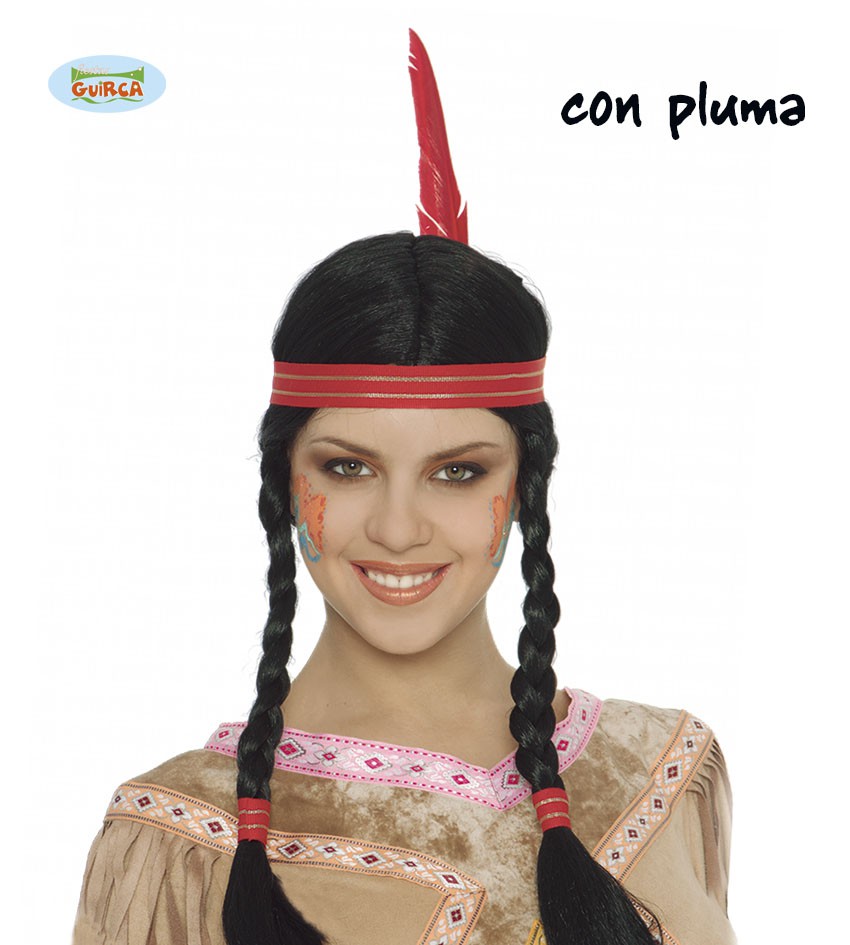 Boland Indianer-Perücke Mit Stirnband – Schwarze Lange Zöpfe, Für Mottoparty & Karneval