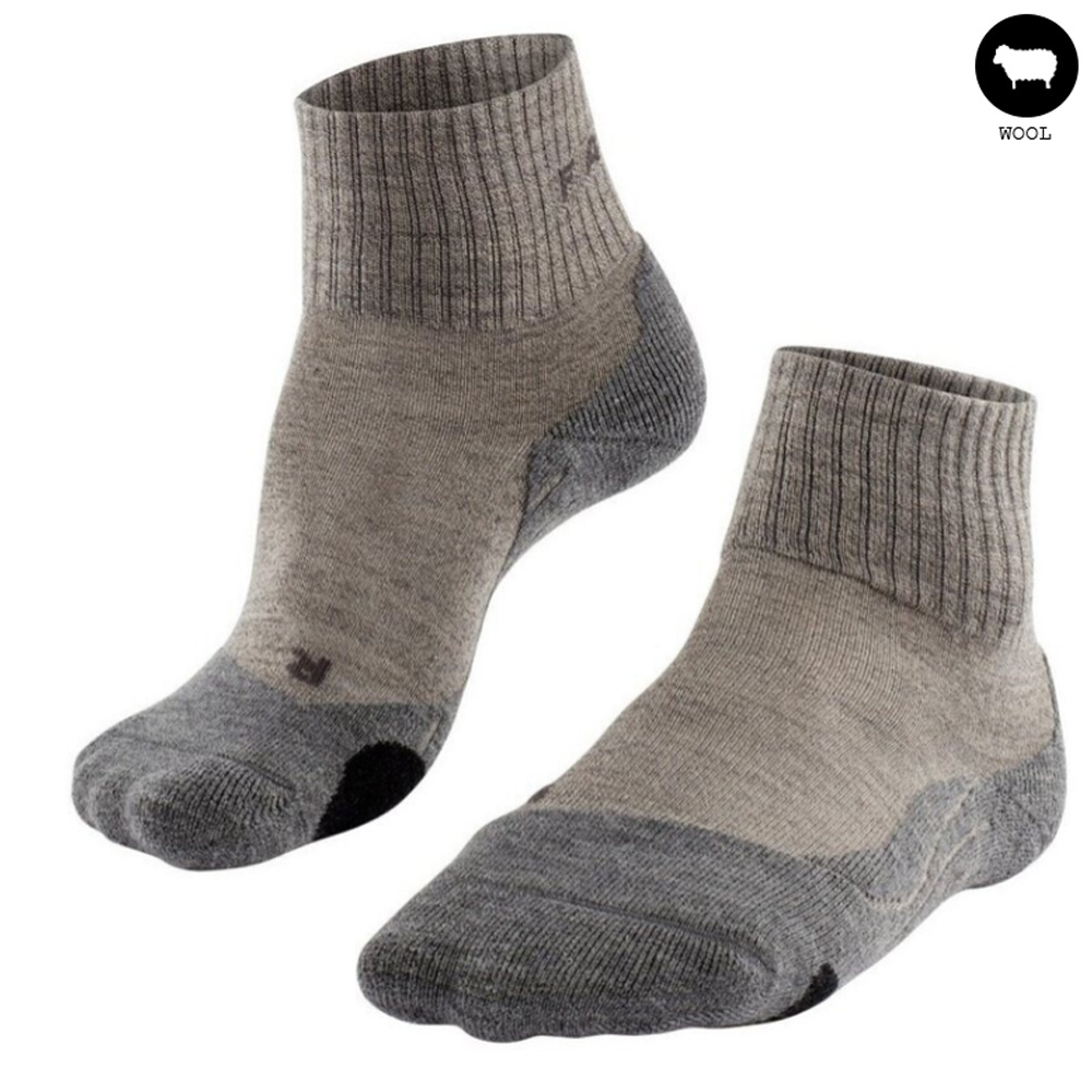 Falke TK2 Explore Wool Short Damen Trekking-Kurzsocken, 41-42 beige
