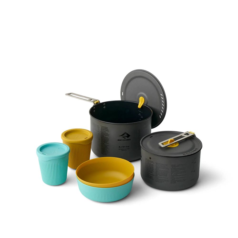 SEATOSUMMIT Frontier Two Pot Cook Set – Ultraleichtes Kochset inkl. zwei Campingtöpfe (6-teilig)