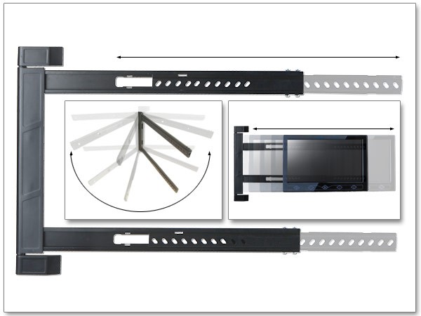 TV Wandhalterung Halterung LED LCD 180° Grad klappbar Erker Ecke Camping 42 - 64 Zoll Modell: S91 TV Wandhalterung Halterung LED LCD 180° Grad klappbar Erker Ecke Camping 42 - 64 Zoll Modell: S91